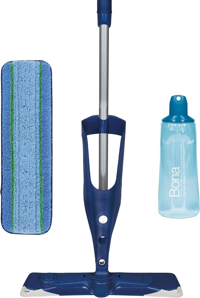 Bona PowerPlus Premium Motion Spray Mop for Hardwood Floors - Includes PowerPlus Hardwood Floor Cleaning Solution and PowerPlus Microfiber Cleaning Pad - Vibrating Spray Mop for Wood Floors - Image 1